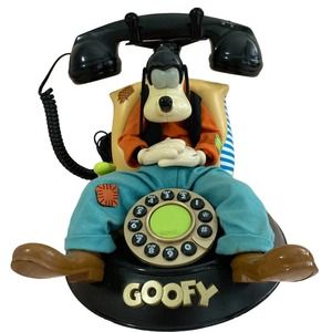 Disney Goofy Animated Talking Telephone Phone Landline Corded Works VIDEO